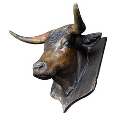 Early 20th Century French Zinc Butchers Bull Trade Sign
