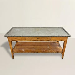 Early 20th Century French Zinc-Top Garden Table