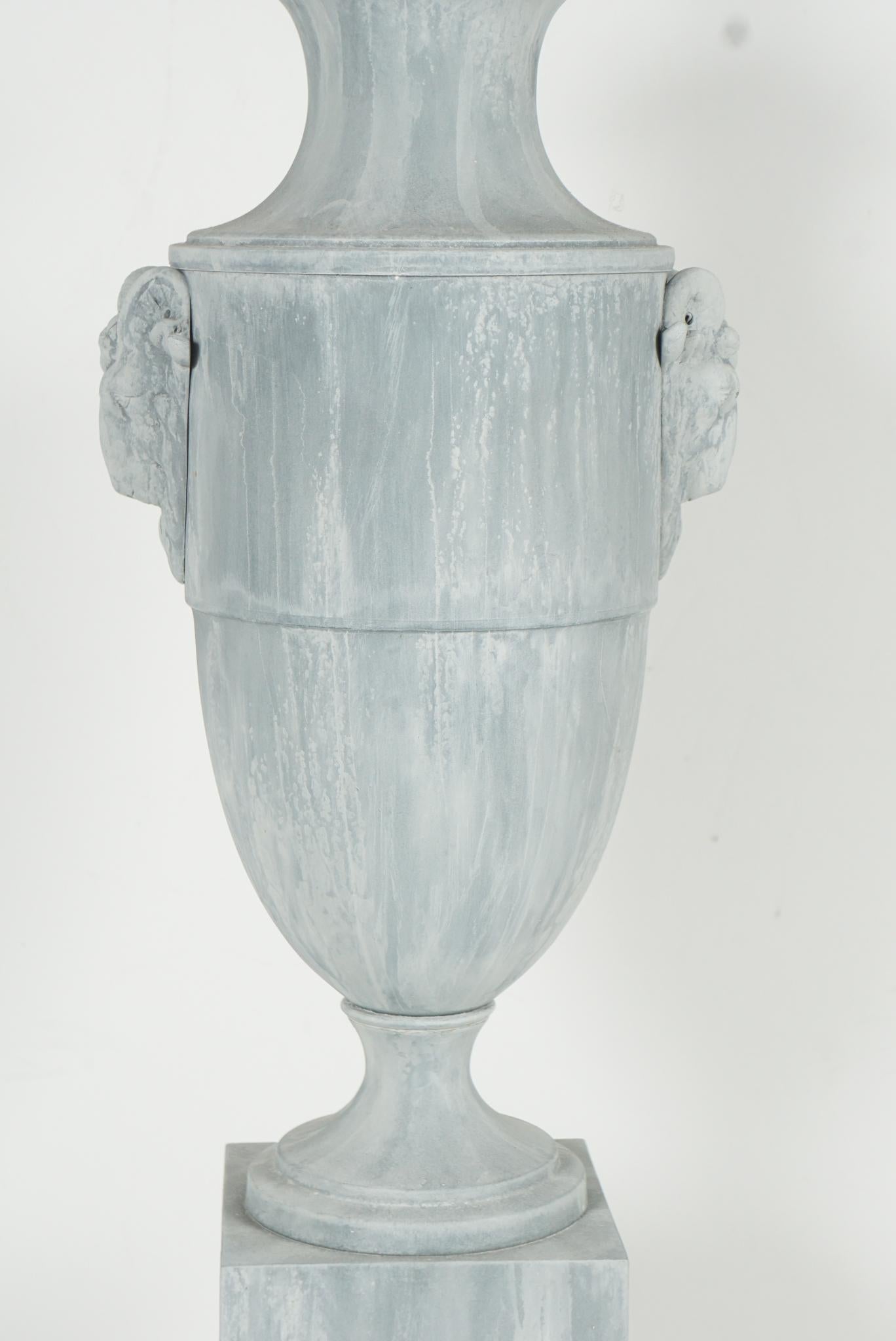 Early 20th Century French Zinc Urn Lamp from the Estate of Bunny Mellon In Good Condition For Sale In Hudson, NY