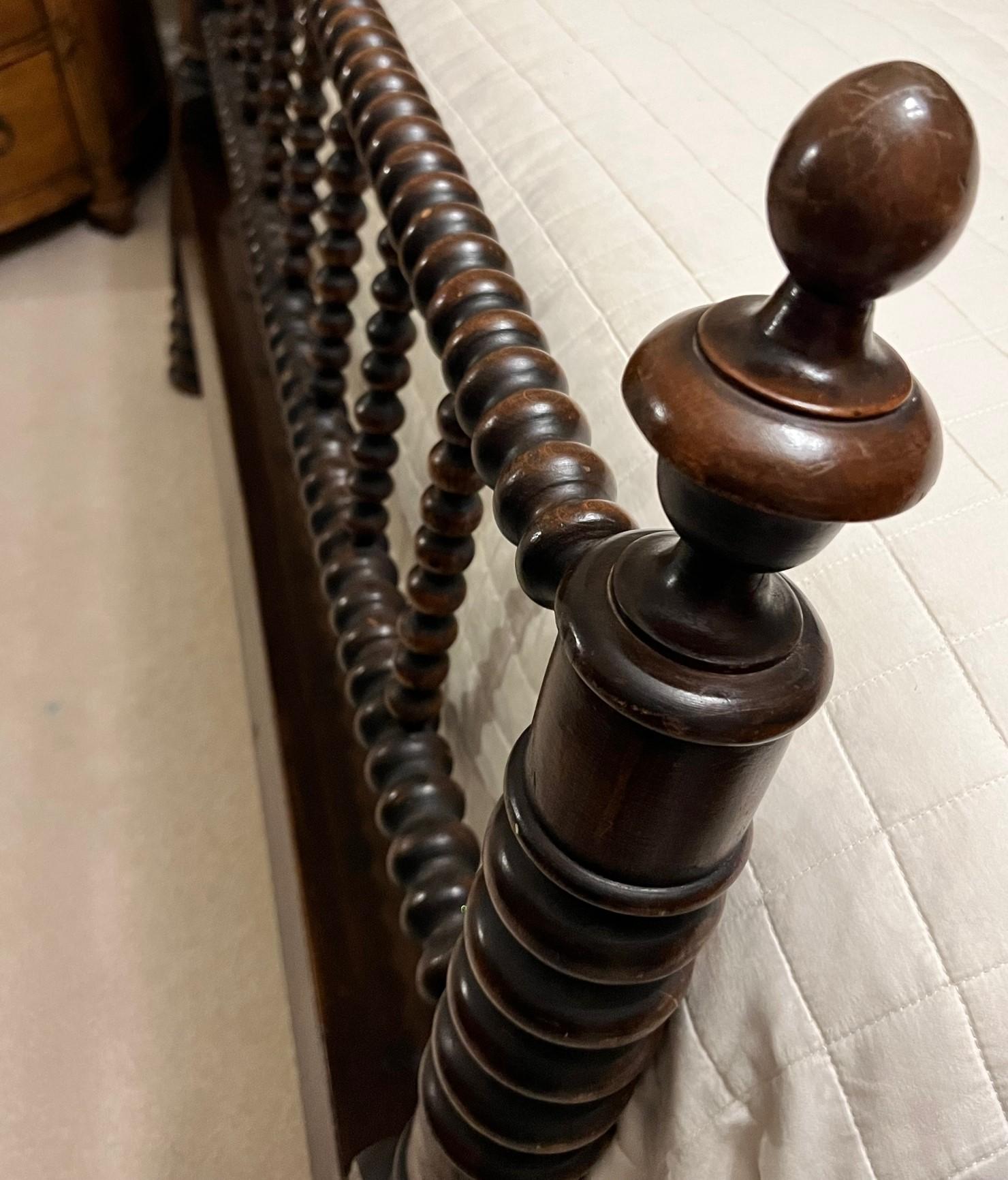 Wood Early 20th Century Full Size Spool Turned Bed Frame in Early American Style