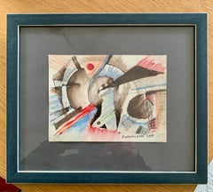 Early 20th Century Futuristic Abstract Painting, Italy 1918