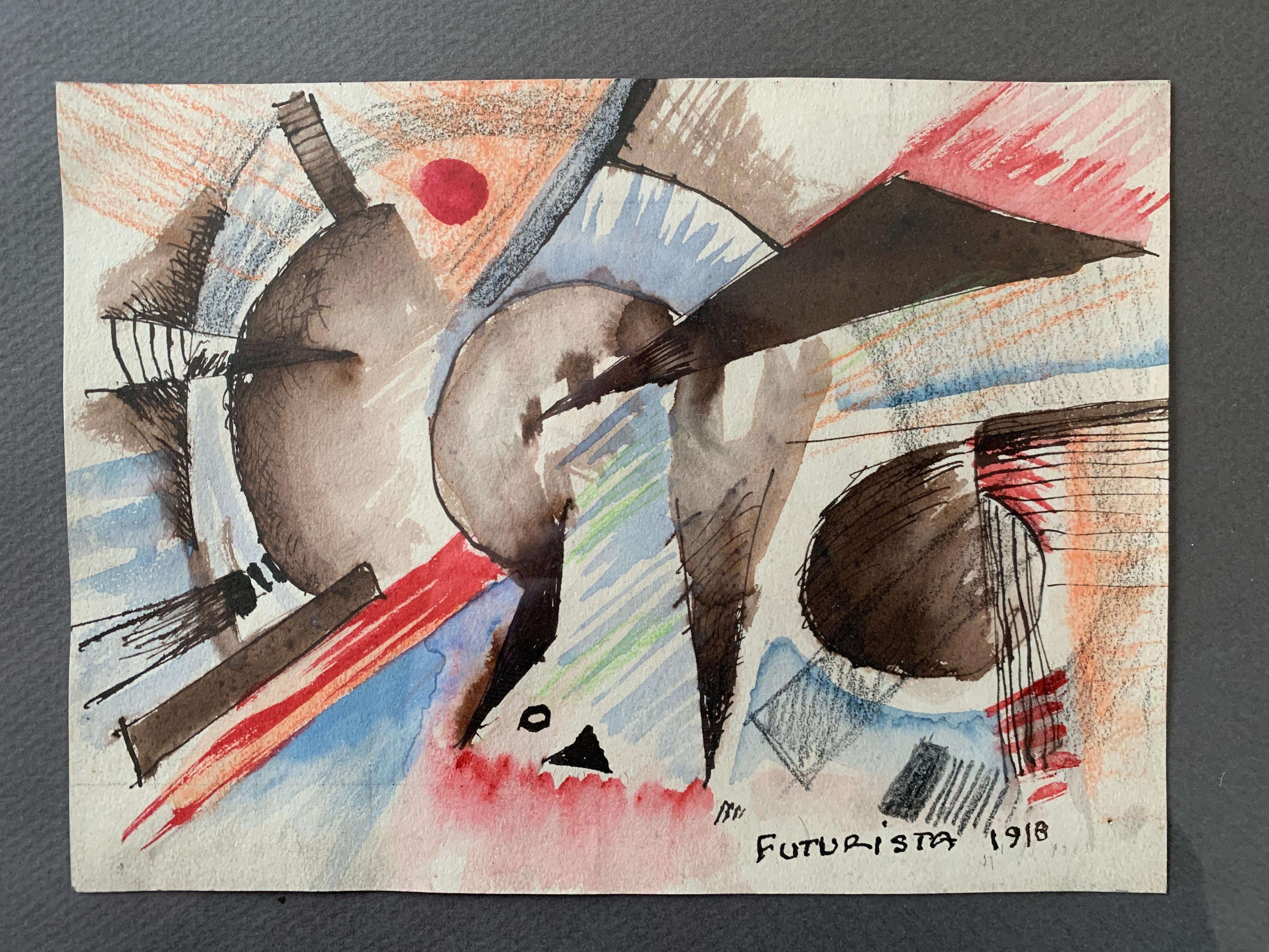 Futurista Pittura astratta futuristica del primo Novecento, Italia 1918 in vendita