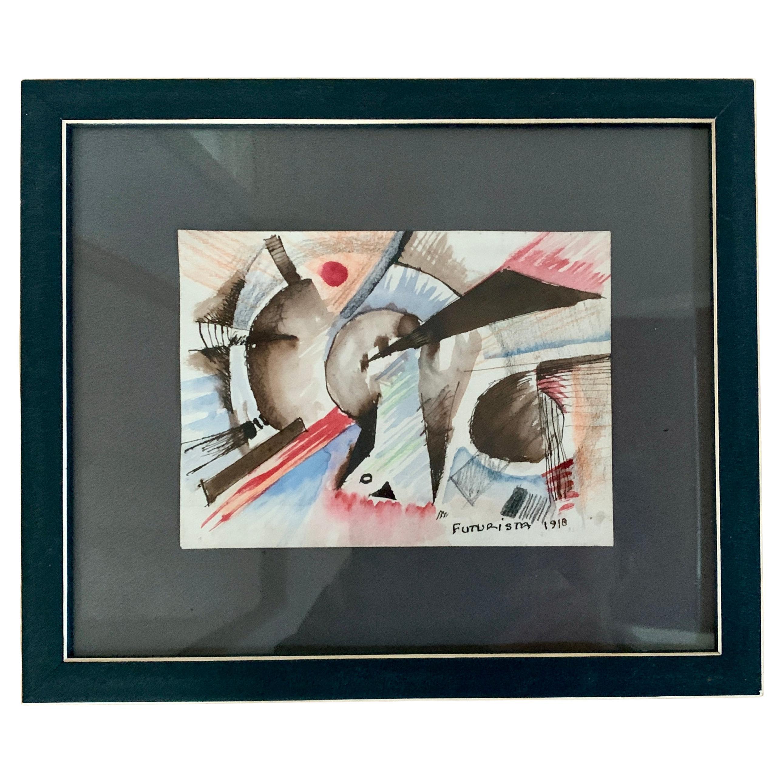 Pittura astratta futuristica del primo Novecento, Italia 1918 in vendita