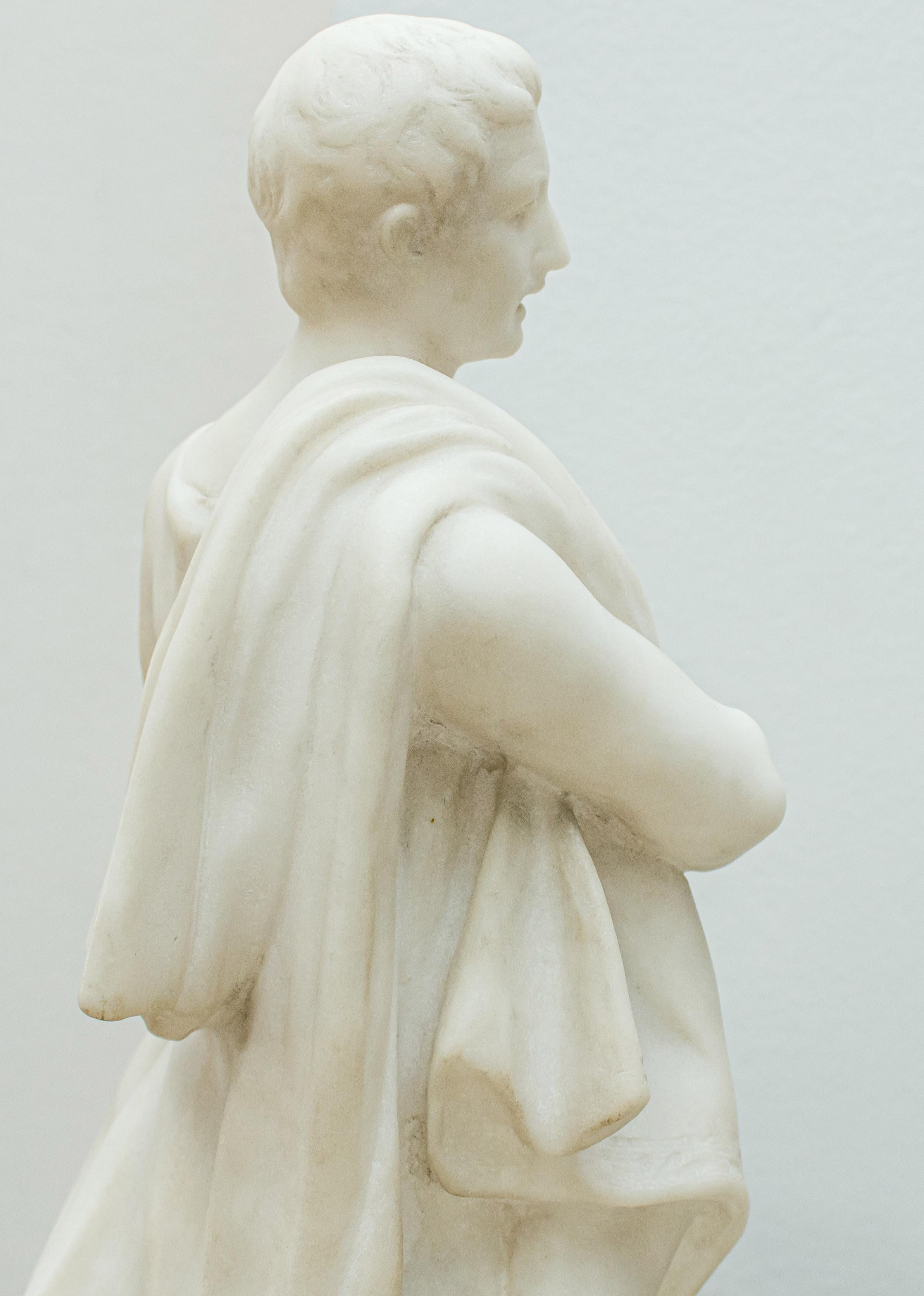 Early 20th Century Gallant Scene with Citadel White and Green Marble Sculpture In Good Condition For Sale In Milan, IT