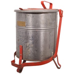 Early 20th Century Galvanized Steel "Justrite Wastcan", circa 1940