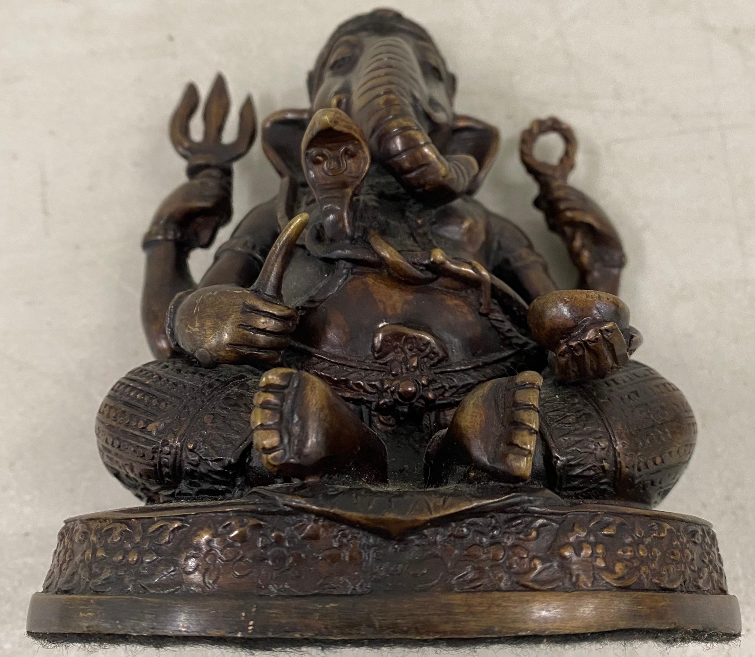 Early 20th Century Ganesha, Lord of Obstacles Bronze Sculpture In Good Condition In San Francisco, CA