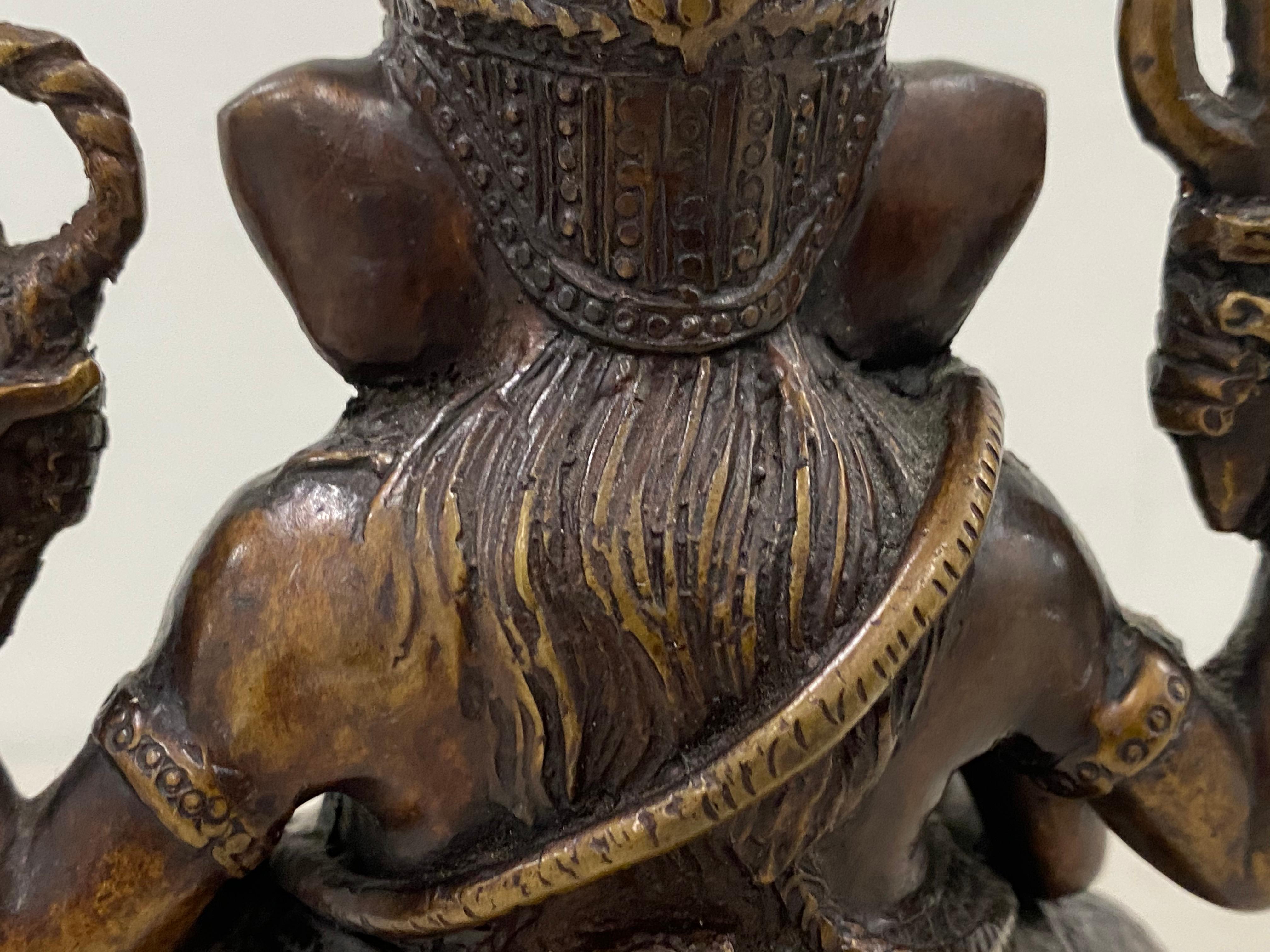 Early 20th Century Ganesha, Lord of Obstacles Bronze Sculpture 3
