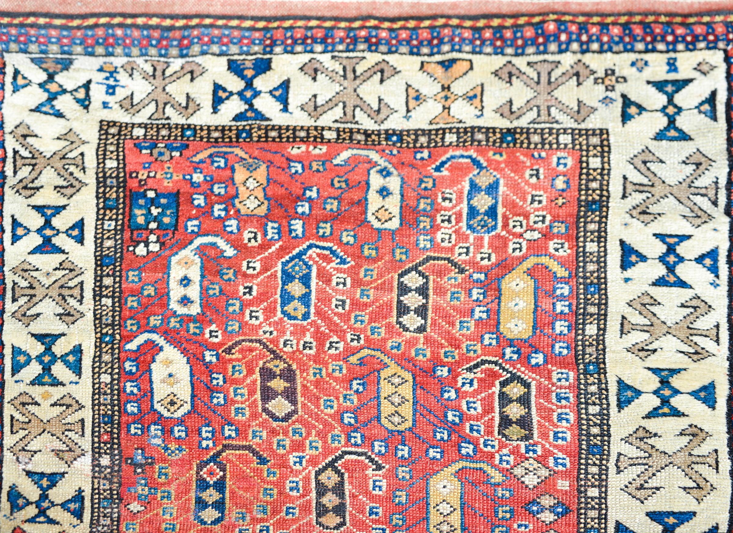 Early 20th Century Ganjeh Rug For Sale 1