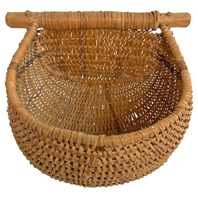 Large Reed Basket Mid-20th Century Chinese Woven Reed Basket For Sale at 1stDibs ...