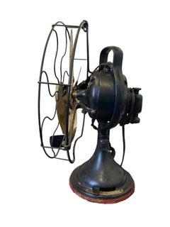 Early 20th Century General Electric GE Brass Blade Table Fan