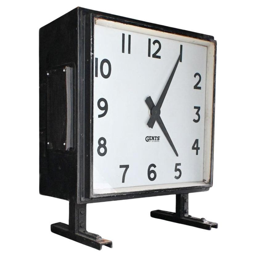 Horloge de gare à double face Gents of Leicester, début du 20e siècle
