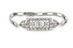 Early 20th century geometric bracelet with 2.72ct old cut diamonds