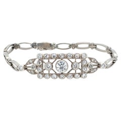 Early 20th century geometric bracelet with 2.72ct old cut diamonds