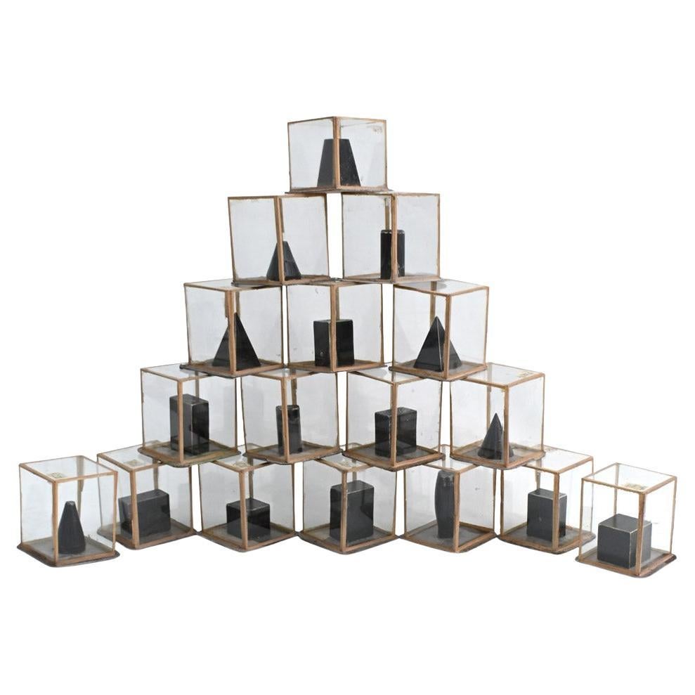 Early 20th Century geometric teaching aid encased examples