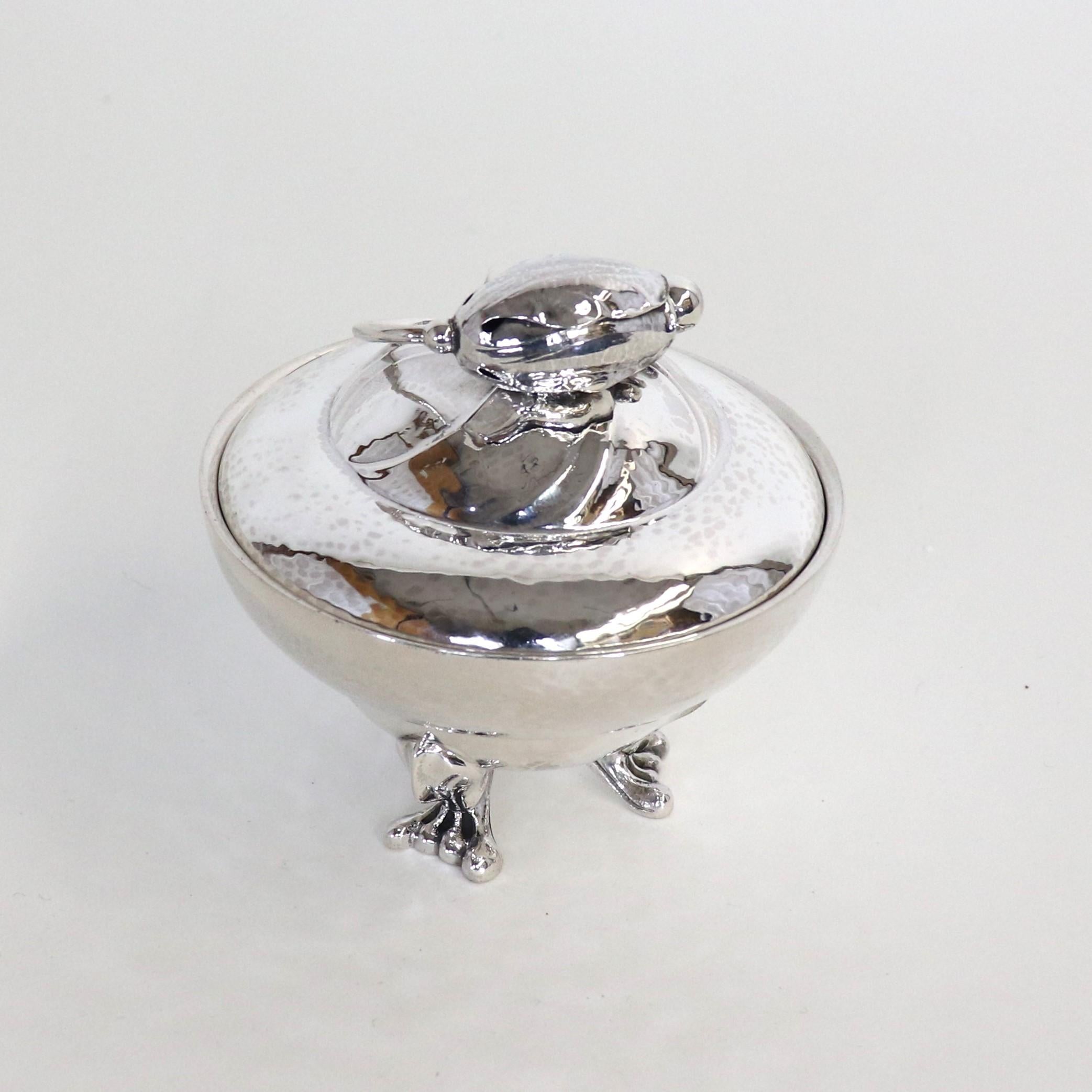 Danish Early 20th Century Georg Jensen Art Nouveau Style ''Blossom'' Sterling Tea Set For Sale