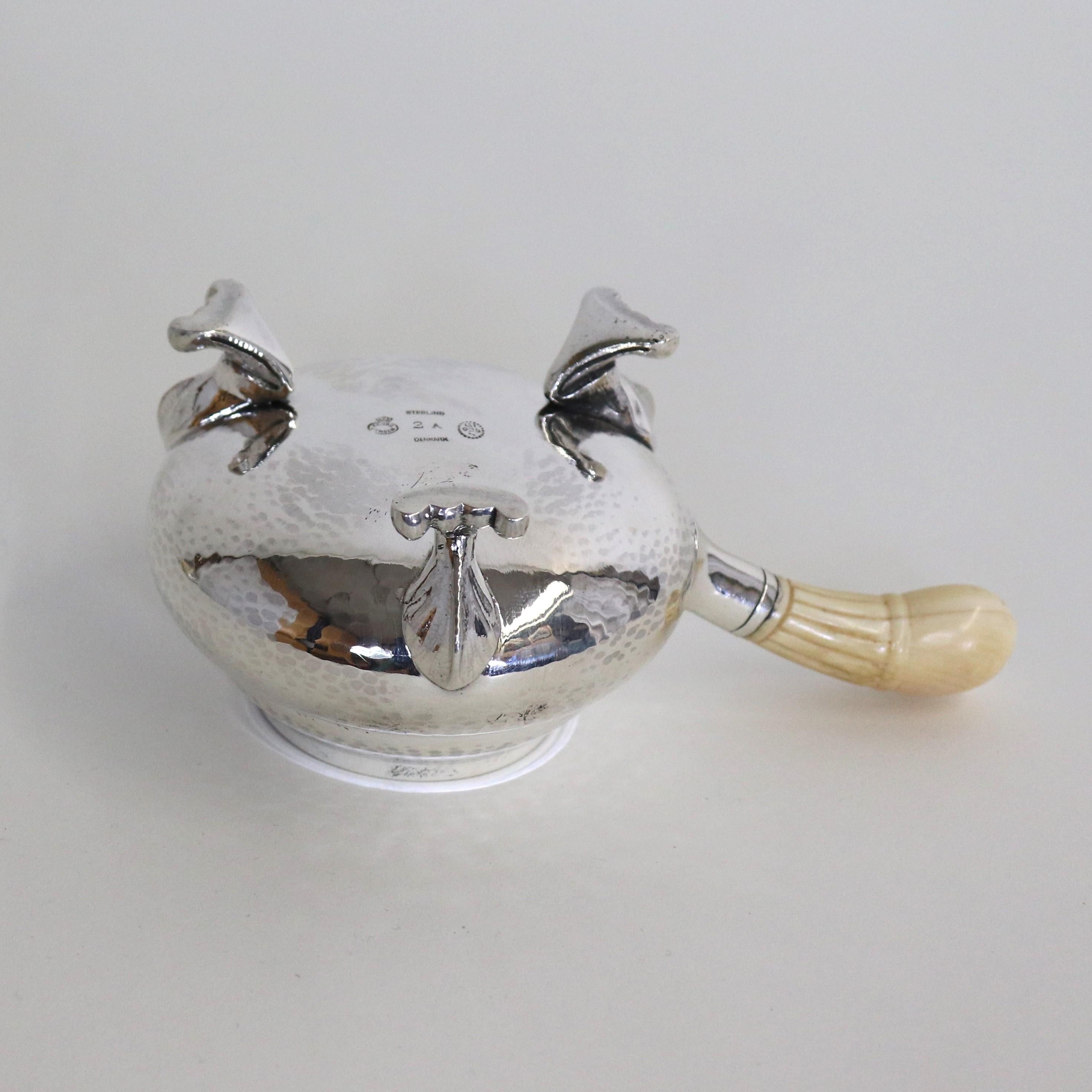 Early 20th Century Georg Jensen Art Nouveau Style ''Blossom'' Sterling Tea Set In Good Condition For Sale In Chicago, IL