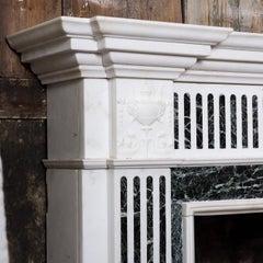 Early 20th Century George III Style Statuary and Verde Antico Chimneypiece