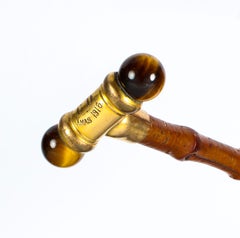 Early 20th Century George V Tiger's Eye Swagger Stick Cane