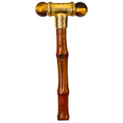 Antique Early 20th Century George V Tiger's Eye Swagger Stick Cane