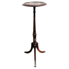 Early 20th Century Georgian Mahogany Tripod Pedestal Plant Stand Brass Paw Feet