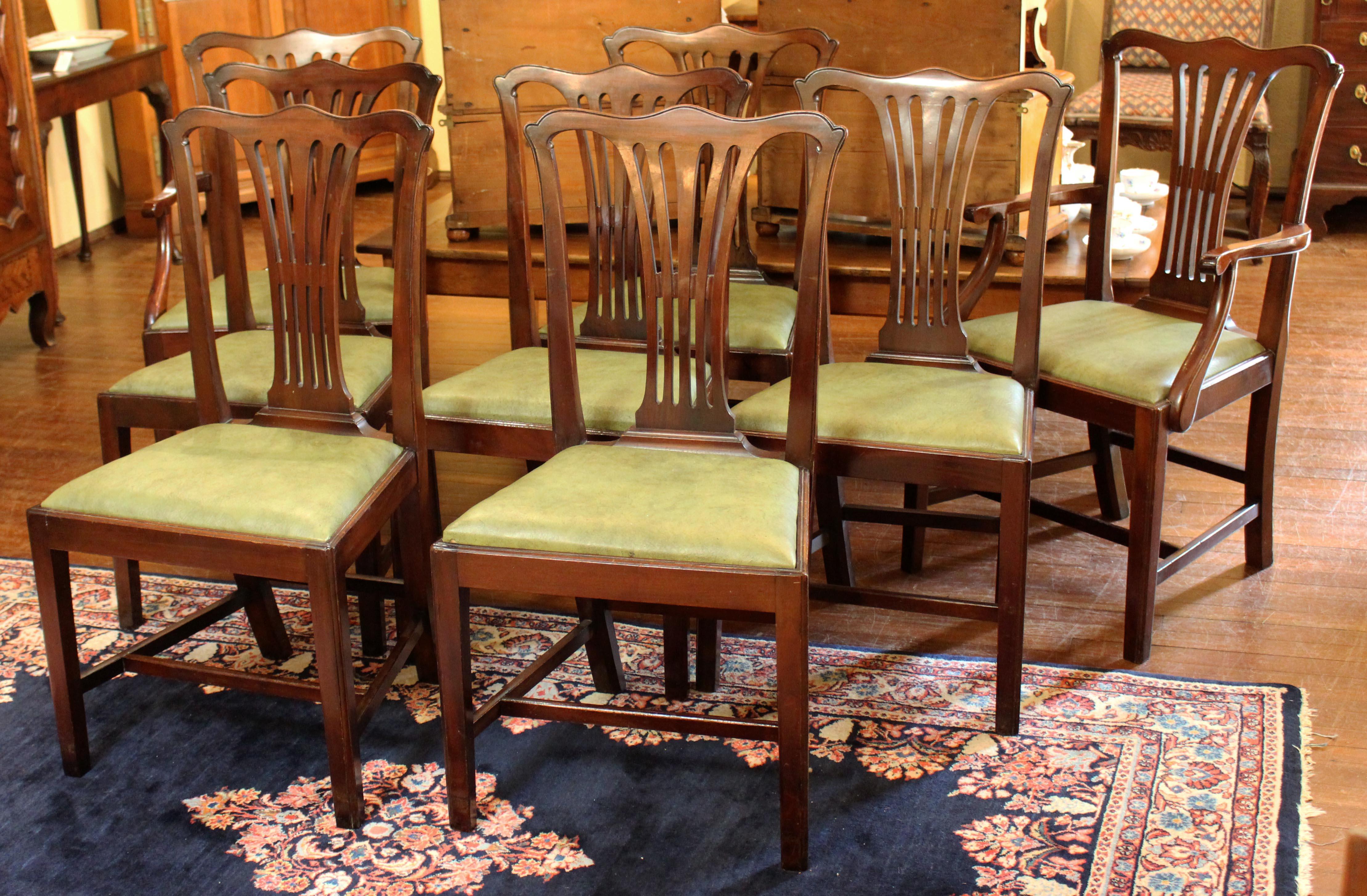 Early 20th Century Georgian Style Dining Chairs, Set of 8 1