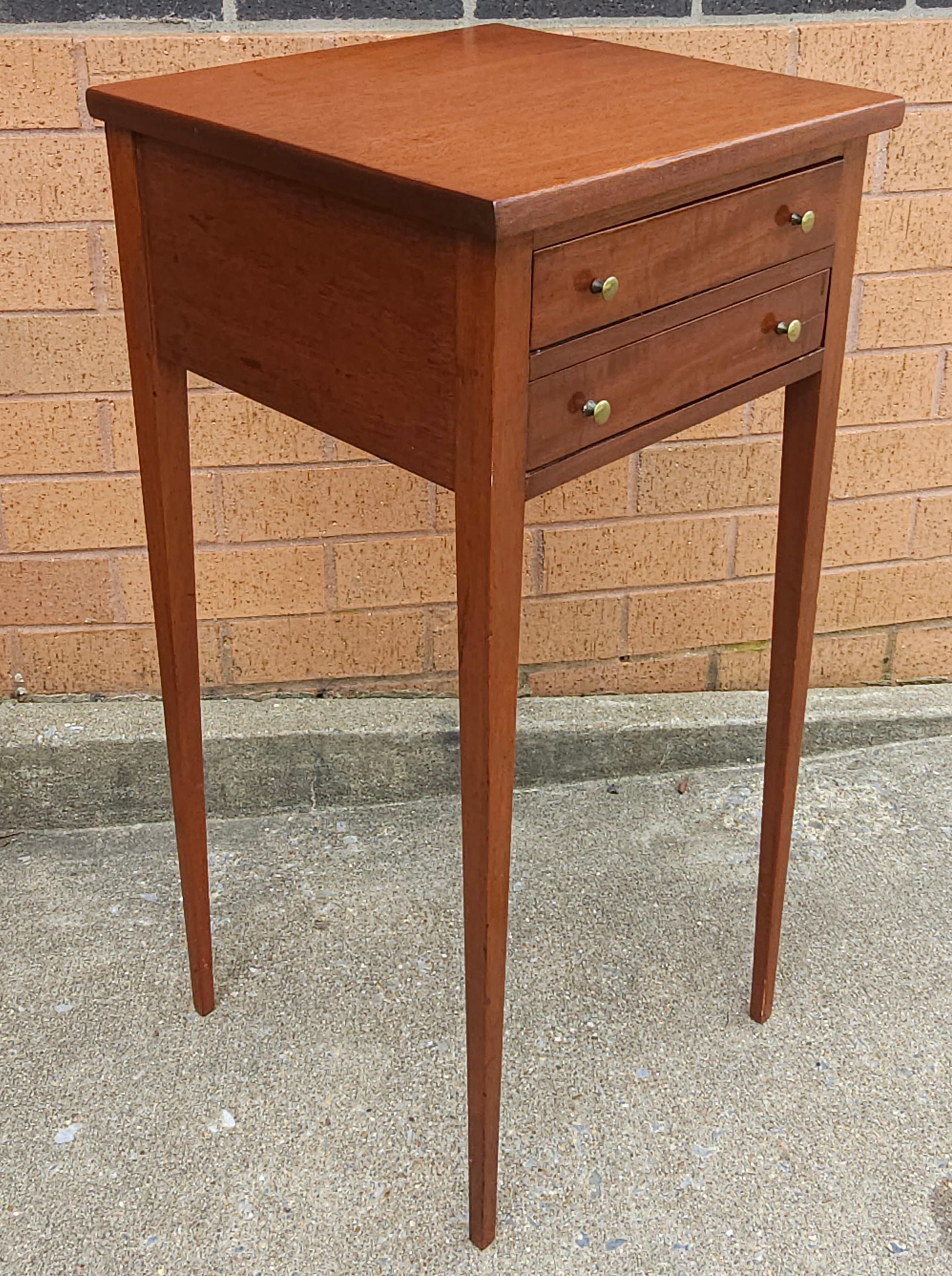 Louis XIV Early 20th Century Georgian Style Two-Drawer Mahogany Side Table For Sale