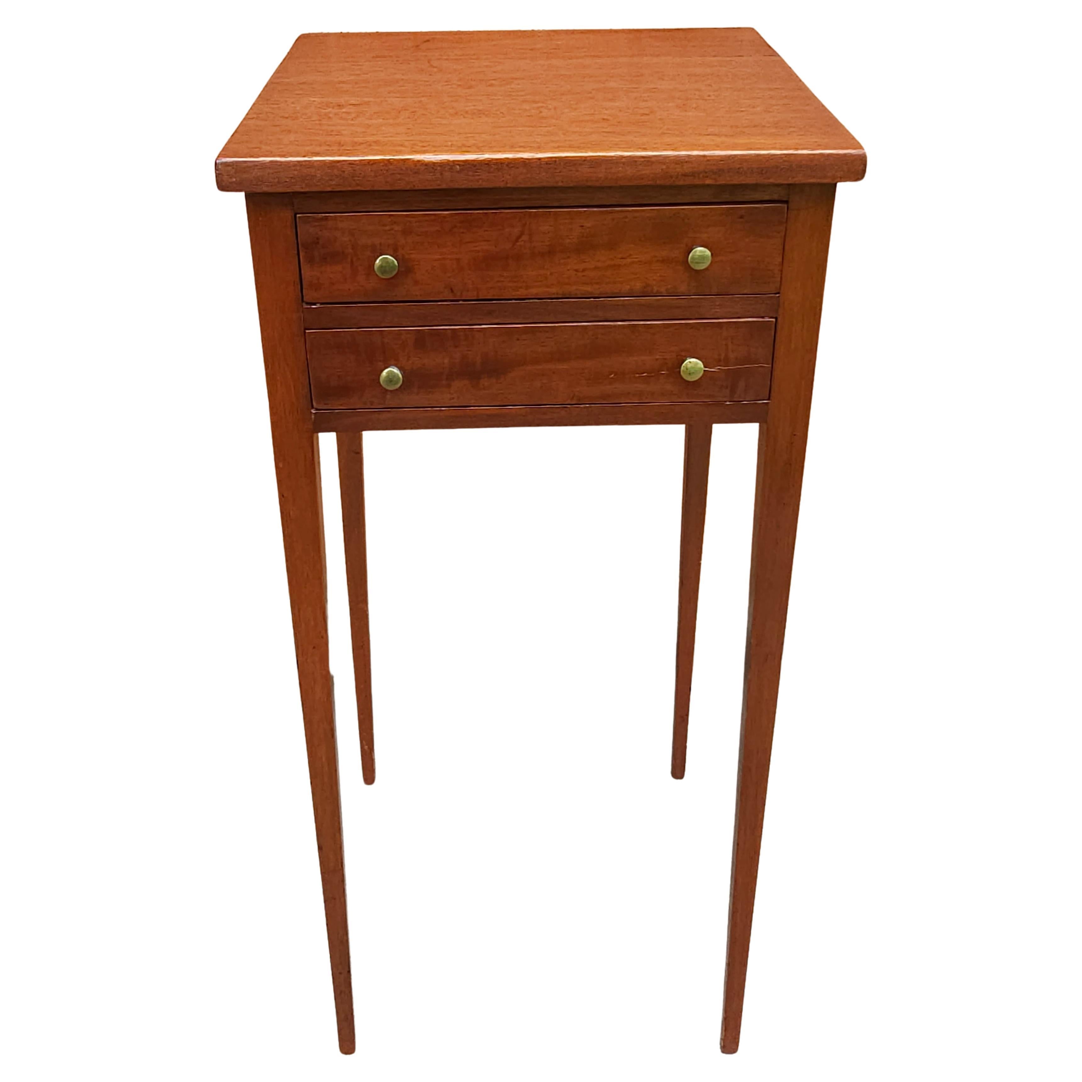 Early 20th Century Georgian Style Two-Drawer Mahogany Side Table For Sale