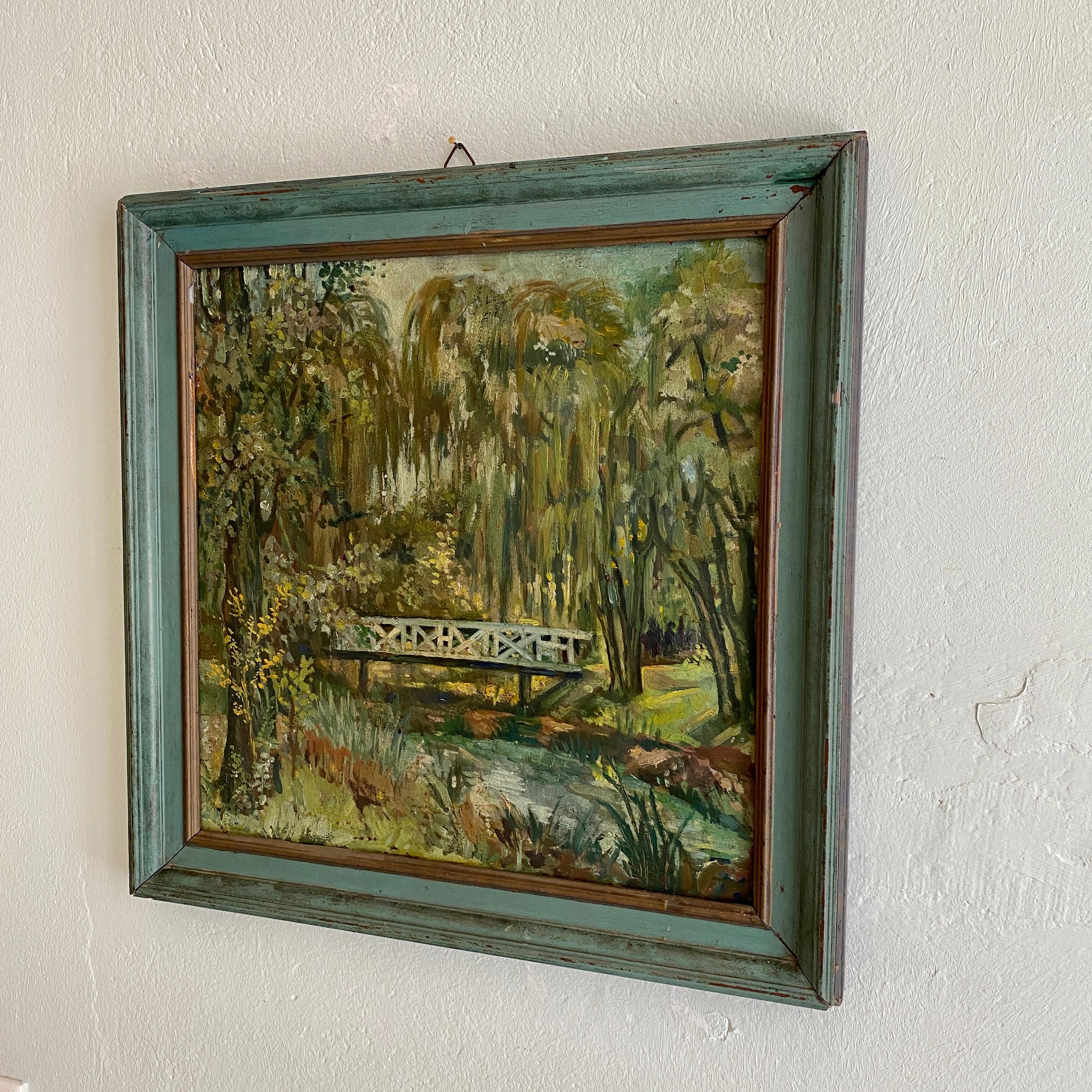 Early 20th Century German Impressionism Landscape Oil Painting, circa 1920 In Good Condition For Sale In Berlin, DE