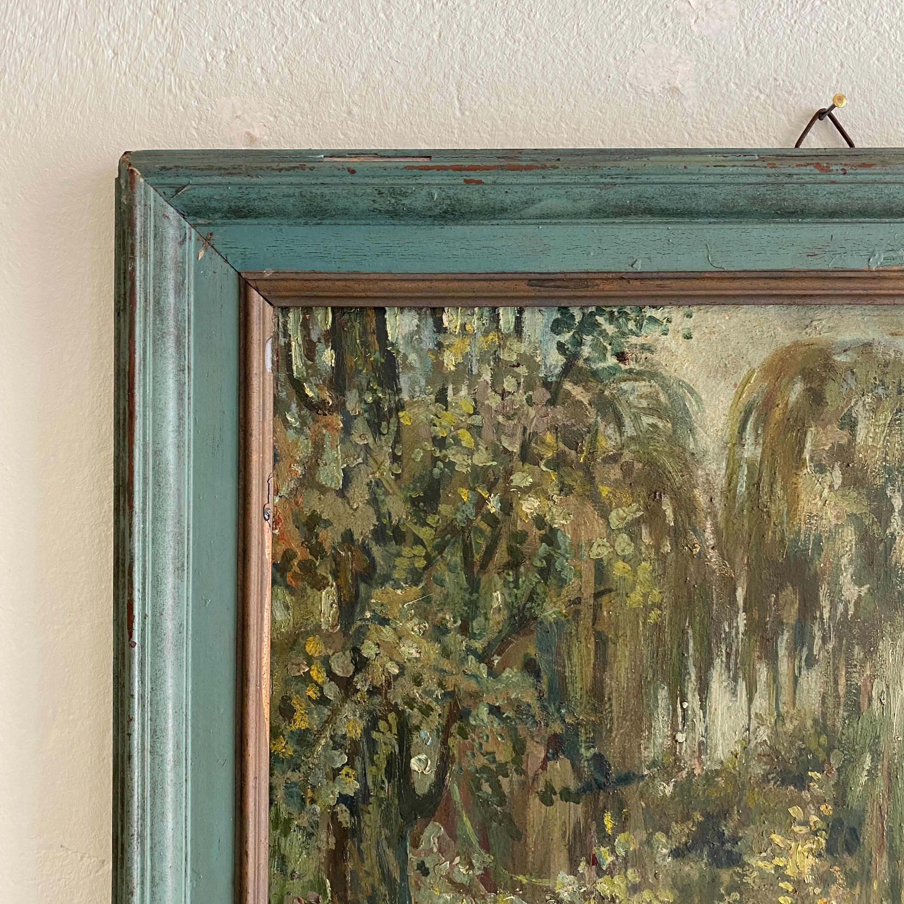 Landschaftsgemälde des deutschen Impressionismus des frühen 20. Jahrhunderts, Ölgemälde, um 1920 im Zustand „Gut“ im Angebot in Berlin, DE