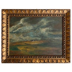 Antique Early 20th Century German Art Deco Landscape Oil Painting Frame, circa 1920