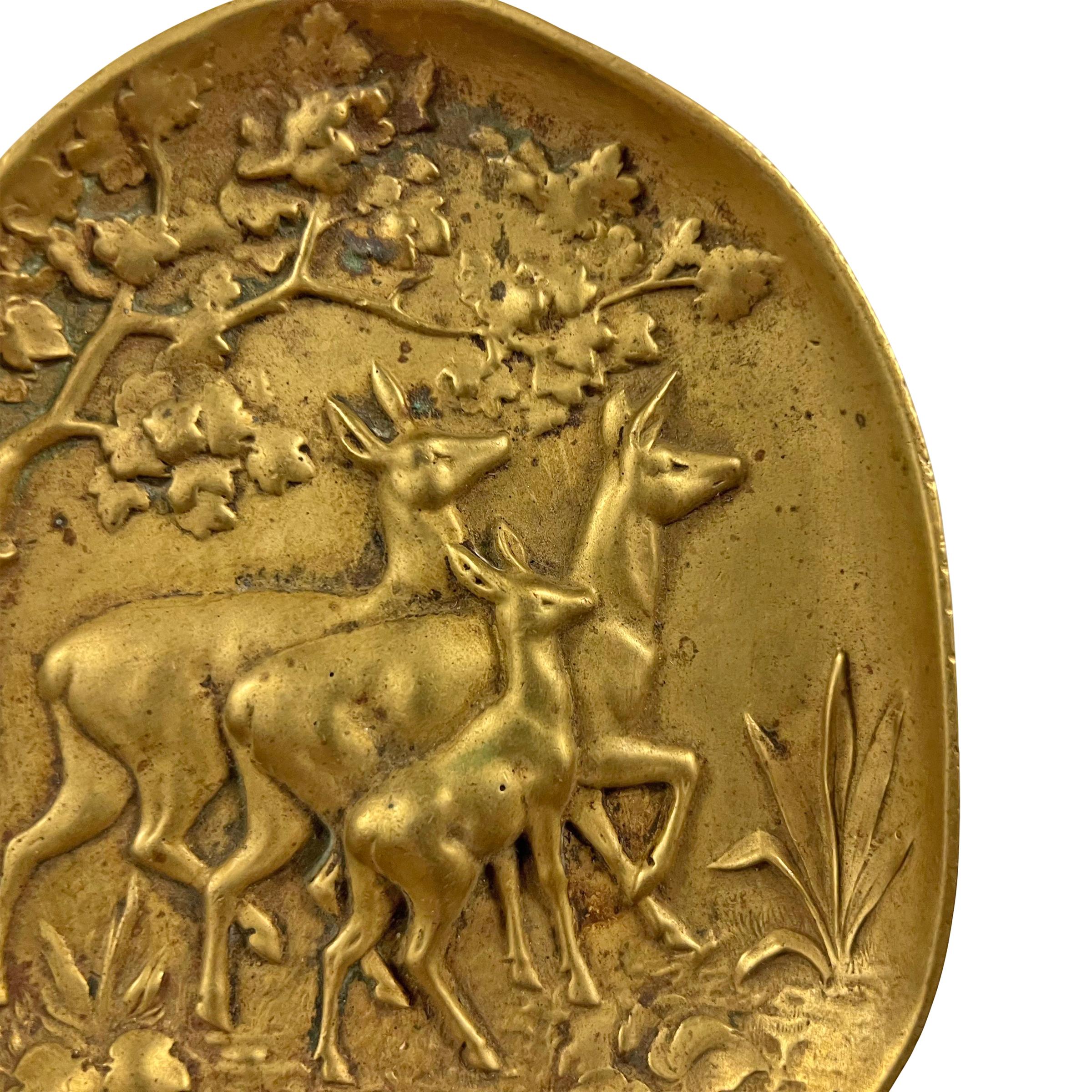 Early 20th Century German Brass Deer Dish For Sale 2