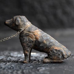 Early 20th Century German Carved Figure of a Man and His Dog