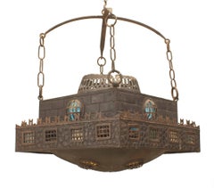 Continental German Wrought Iron Chandelier