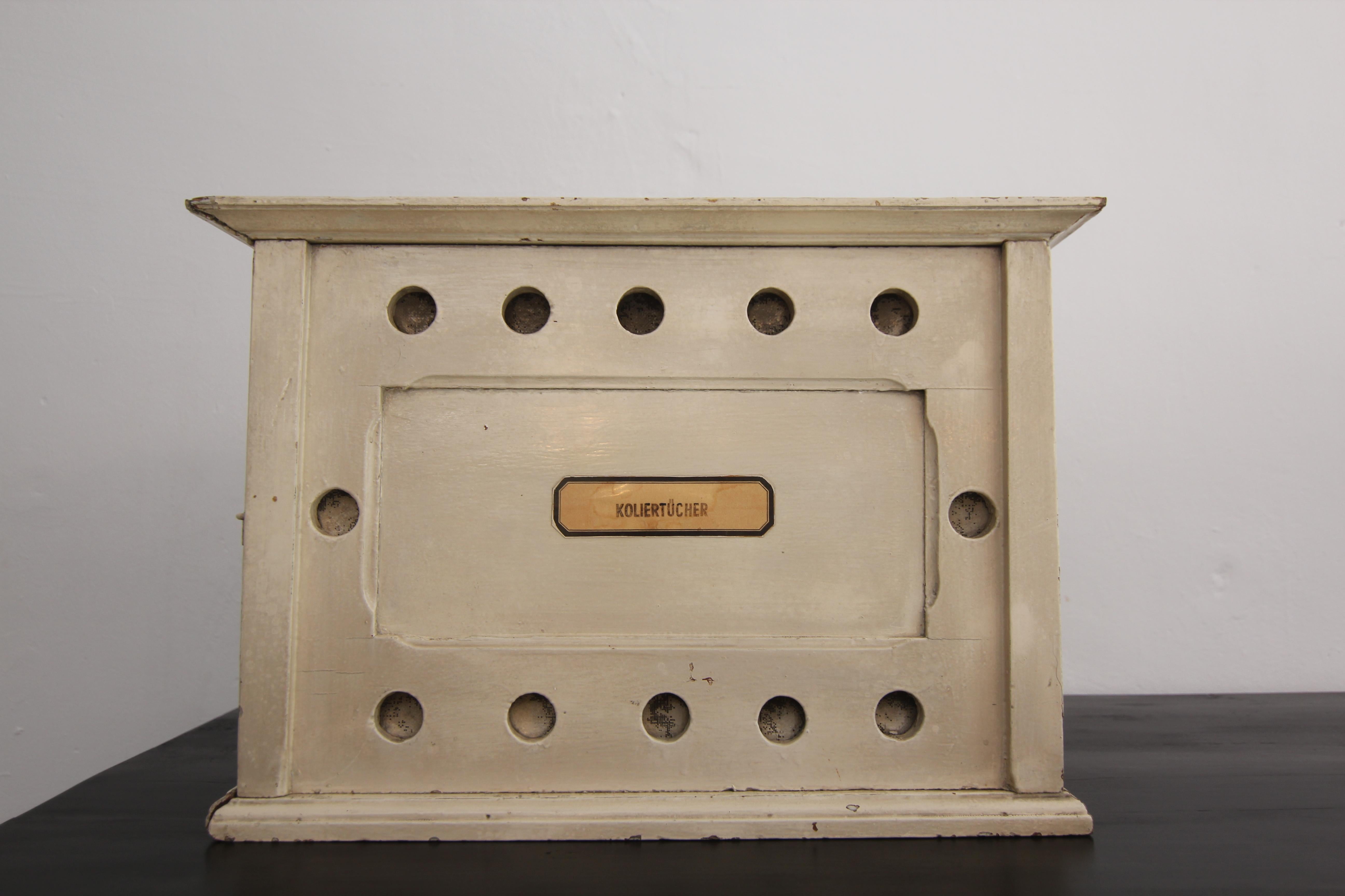 Painted Early 20th Century German Cheese Dairy Cheesecloths Wall Cabinet