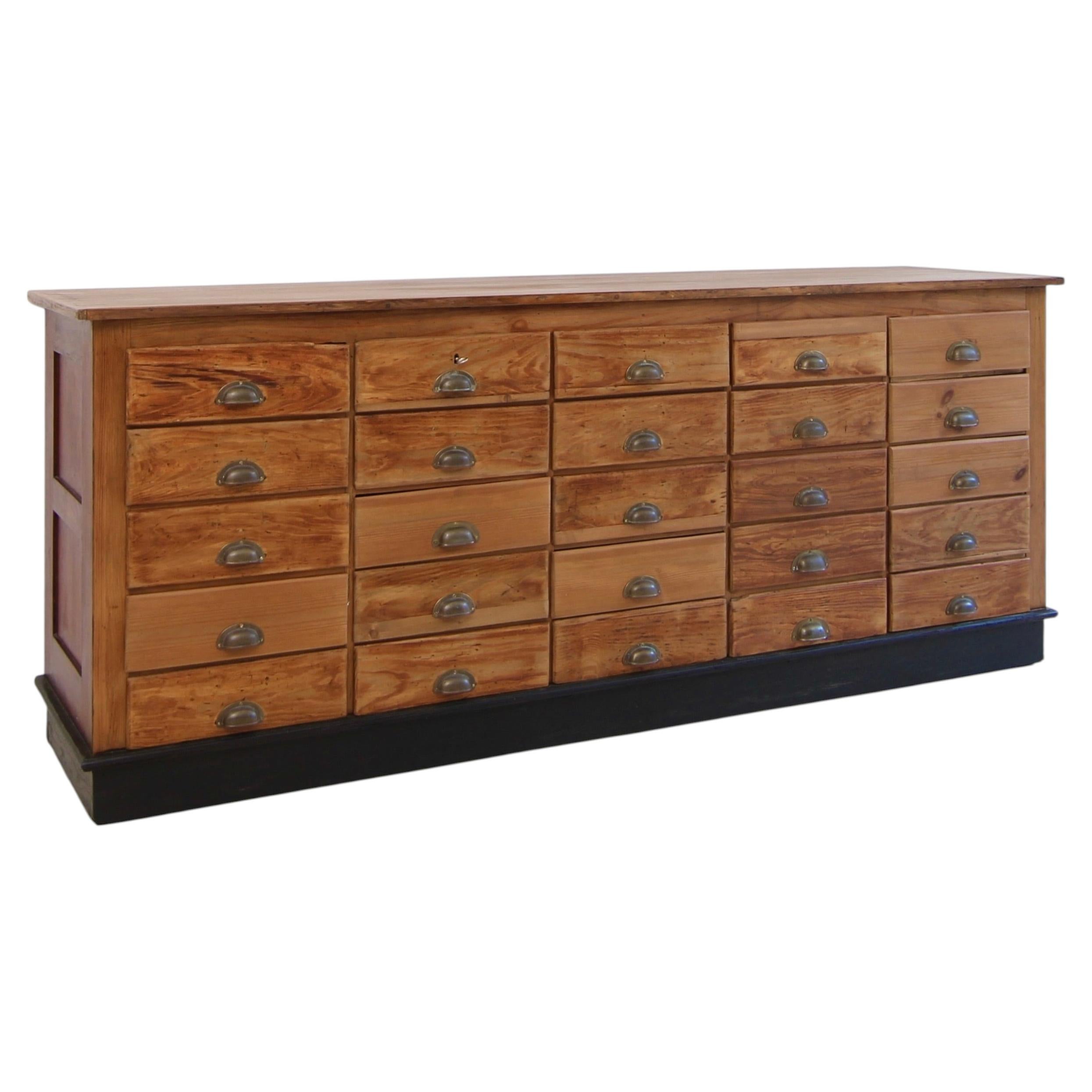 Early 20th Century German Drawer Unit Shop Counter