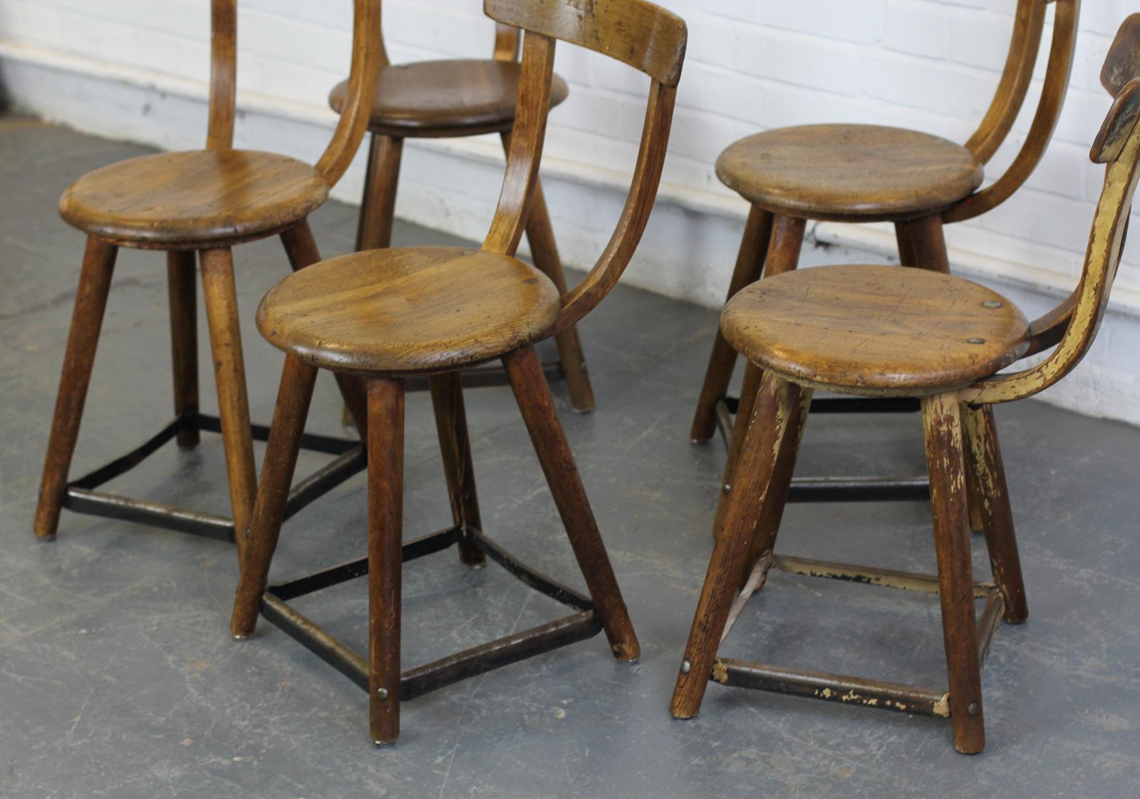 Industrial Early 20th Century German Factory Chairs by Ama