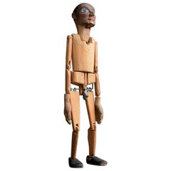 Early 20th Century German Folk-Art Hand Carved Unusual Scrotum Jig Doll