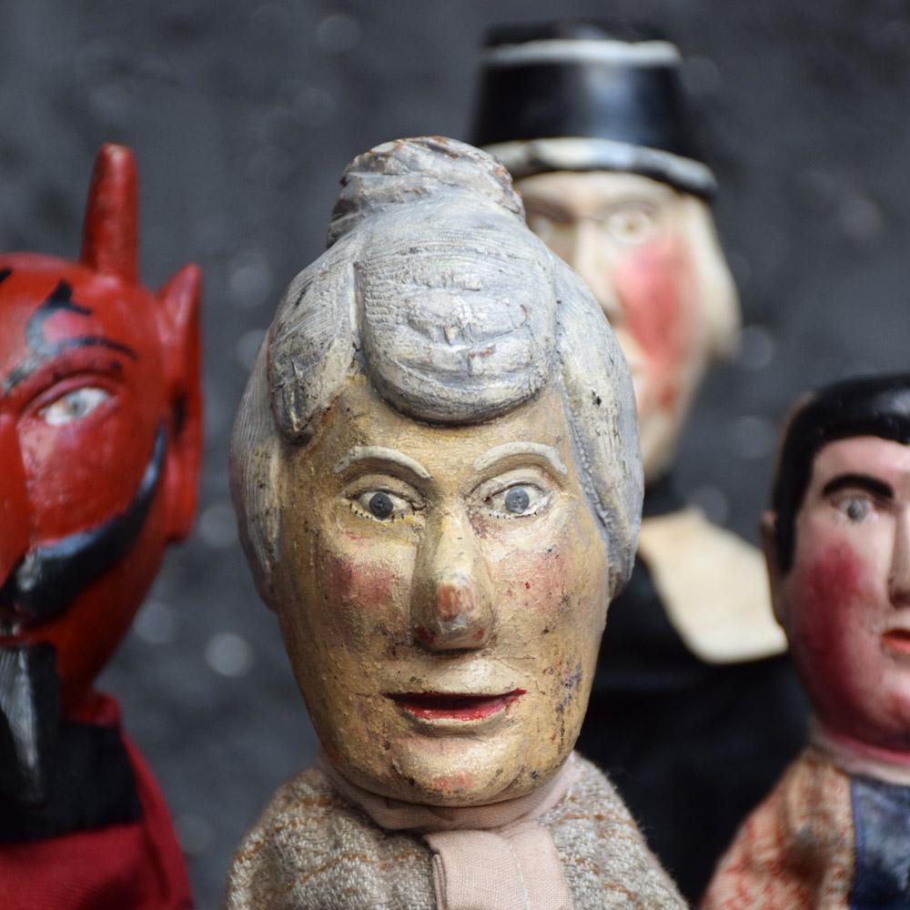 Early 20th Century German Folk Art Punch and Judy Puppets at 1stDibs