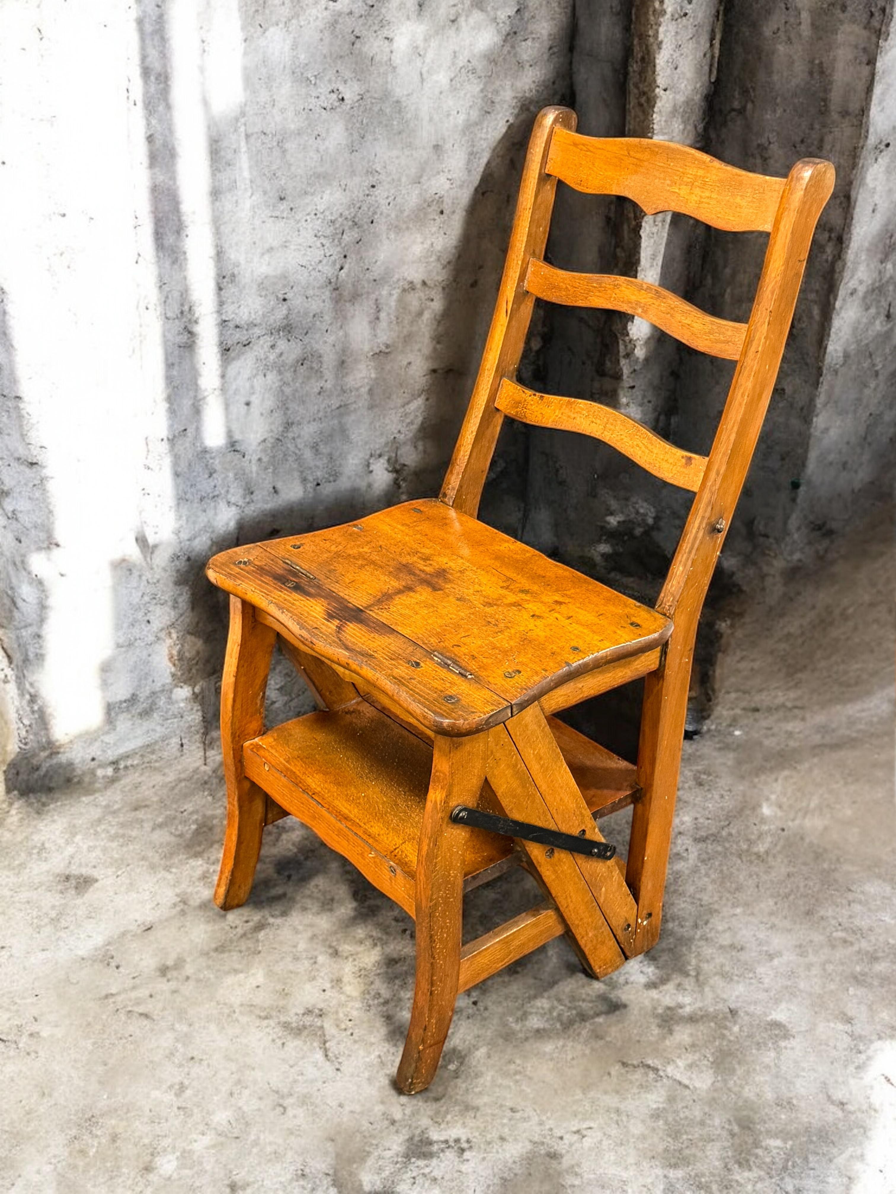 A principios del siglo 20 Alemán Francés Metamórfico Biblioteca Pasos Granja Silla 1900s en venta 6