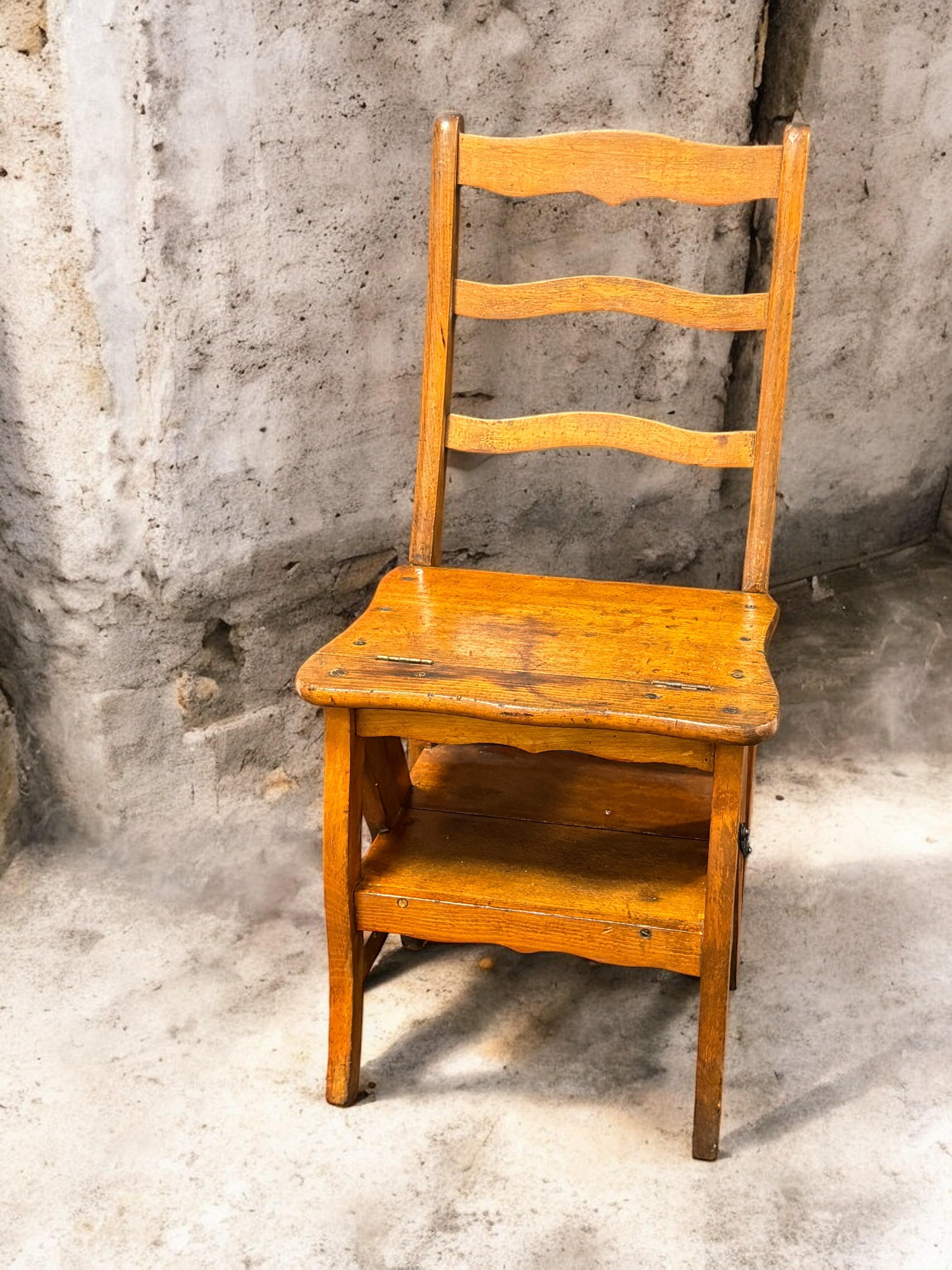 A principios del siglo 20 Alemán Francés Metamórfico Biblioteca Pasos Granja Silla 1900s en venta 7