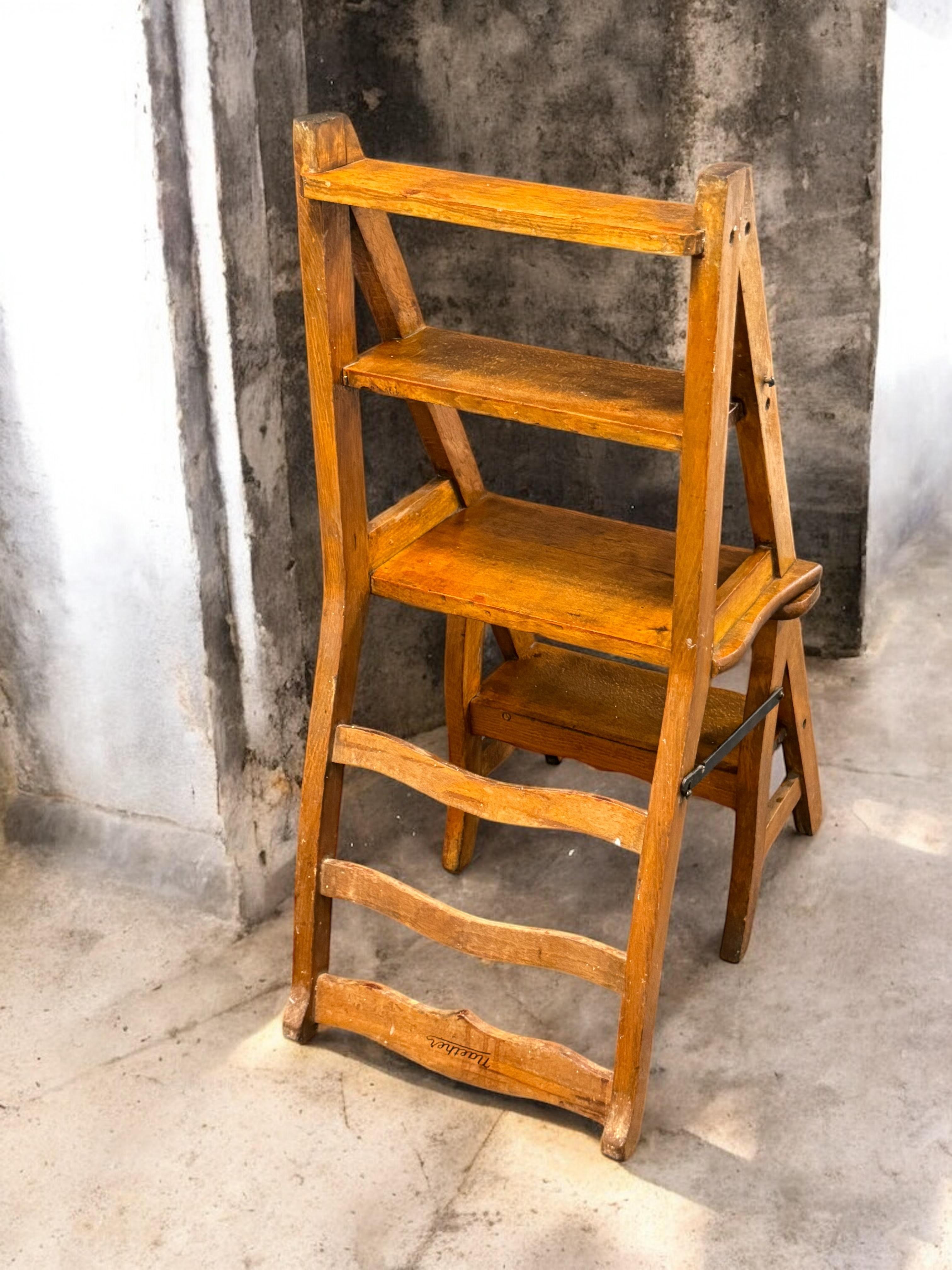 A principios del siglo 20 Alemán Francés Metamórfico Biblioteca Pasos Granja Silla 1900s en venta 11