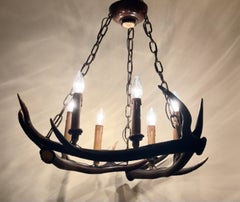 Early 20th Century German Handcrafted Stag Antler Chandelier
