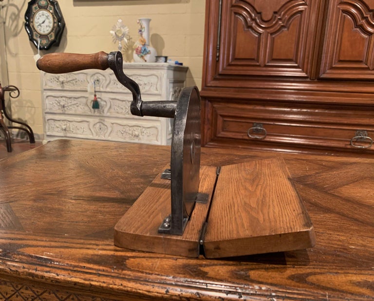 Early 20th Century German Iron and Wood Adjustable Meat and Bread