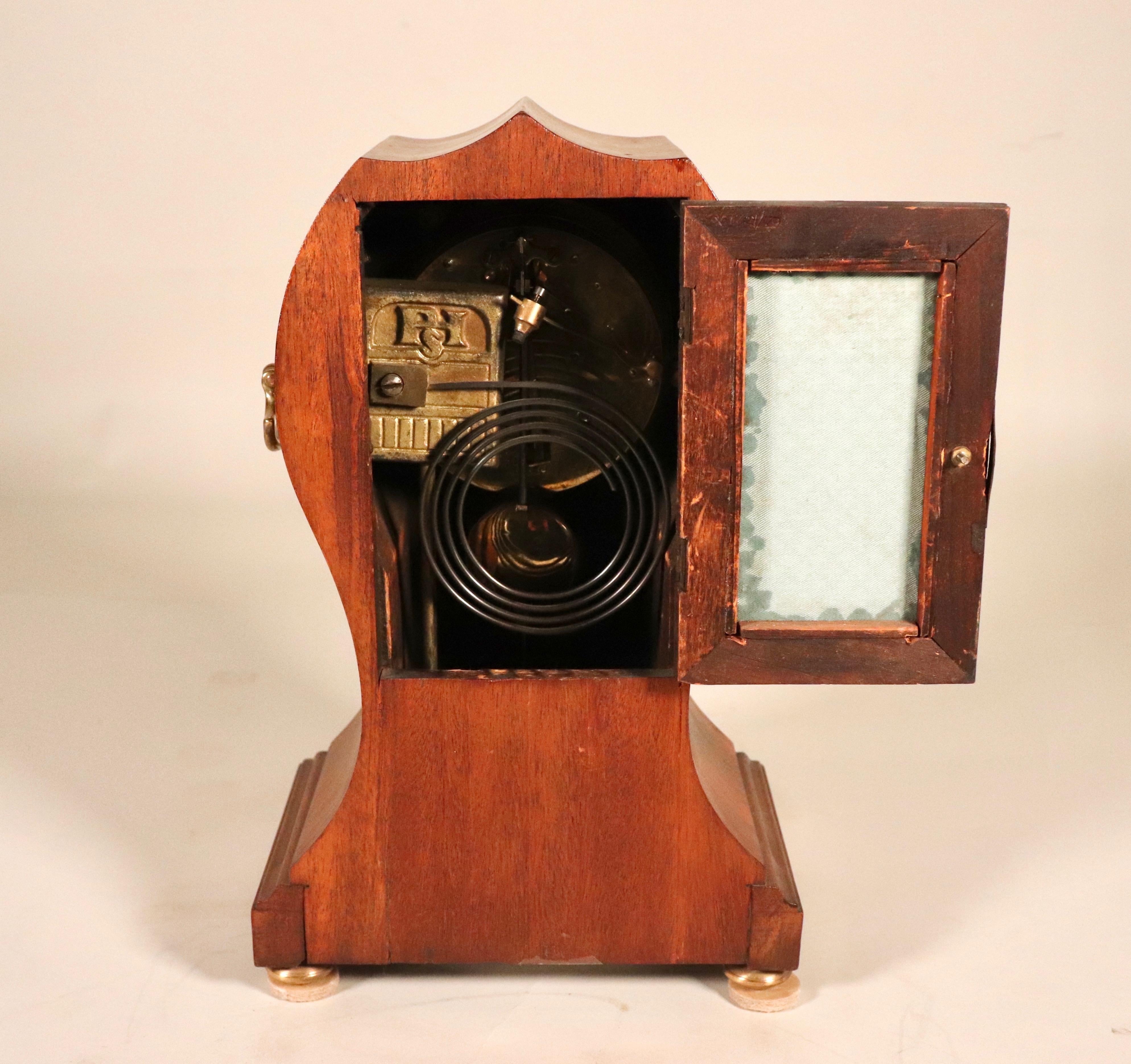 Early 20th Century German Philipp Haas & Sohne Balloon Shaped Mantel Clock For Sale 5
