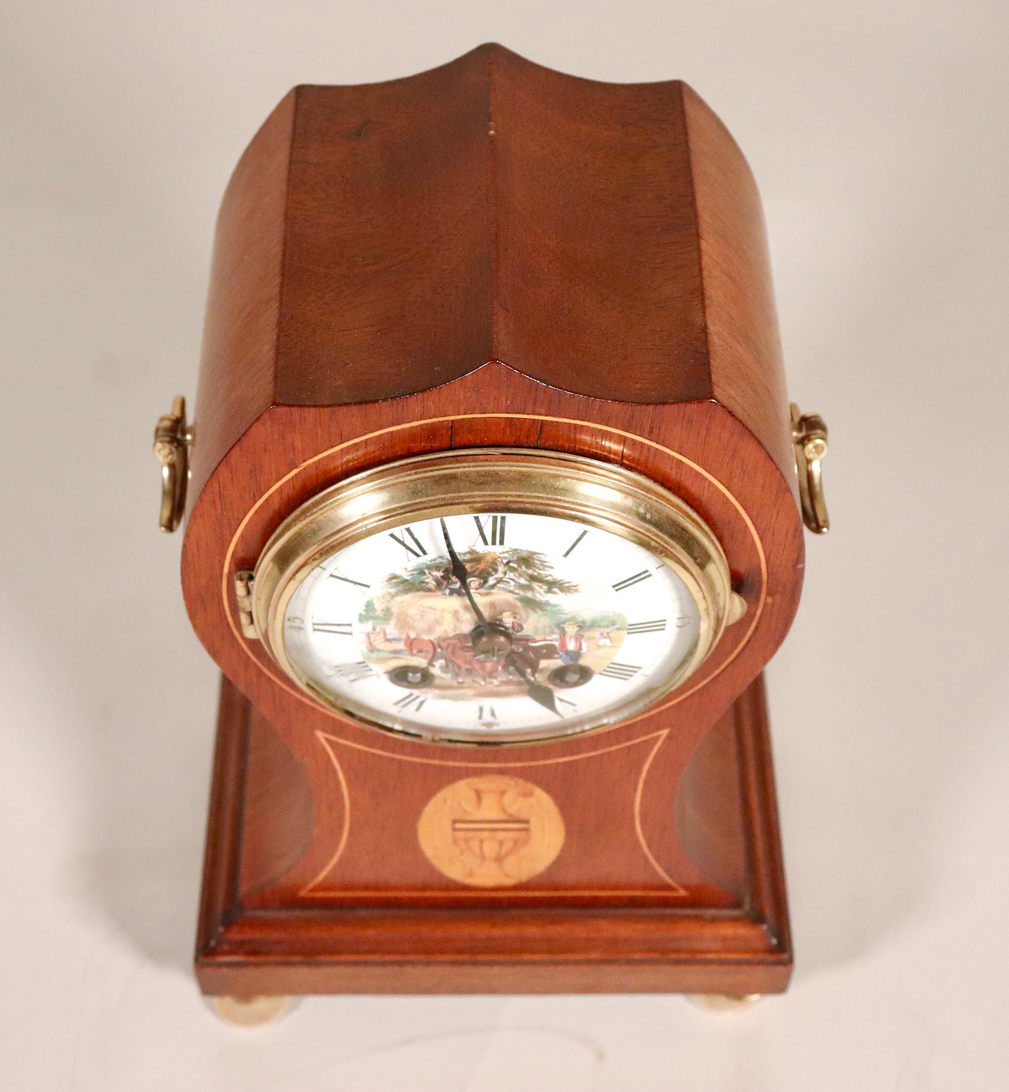 Other Early 20th Century German Philipp Haas & Sohne Balloon Shaped Mantel Clock For Sale