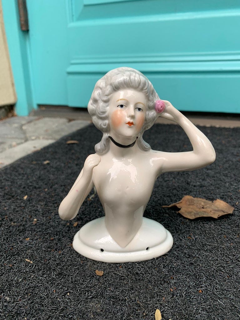 ANCIENNE POUPÉE DEMIE figure en porcelaine Allemande Deutschland