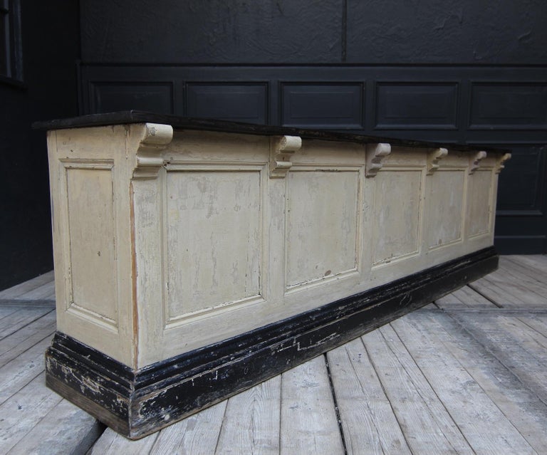 Early 20th Century German Shop Counter or Sideboard in original Paint 1