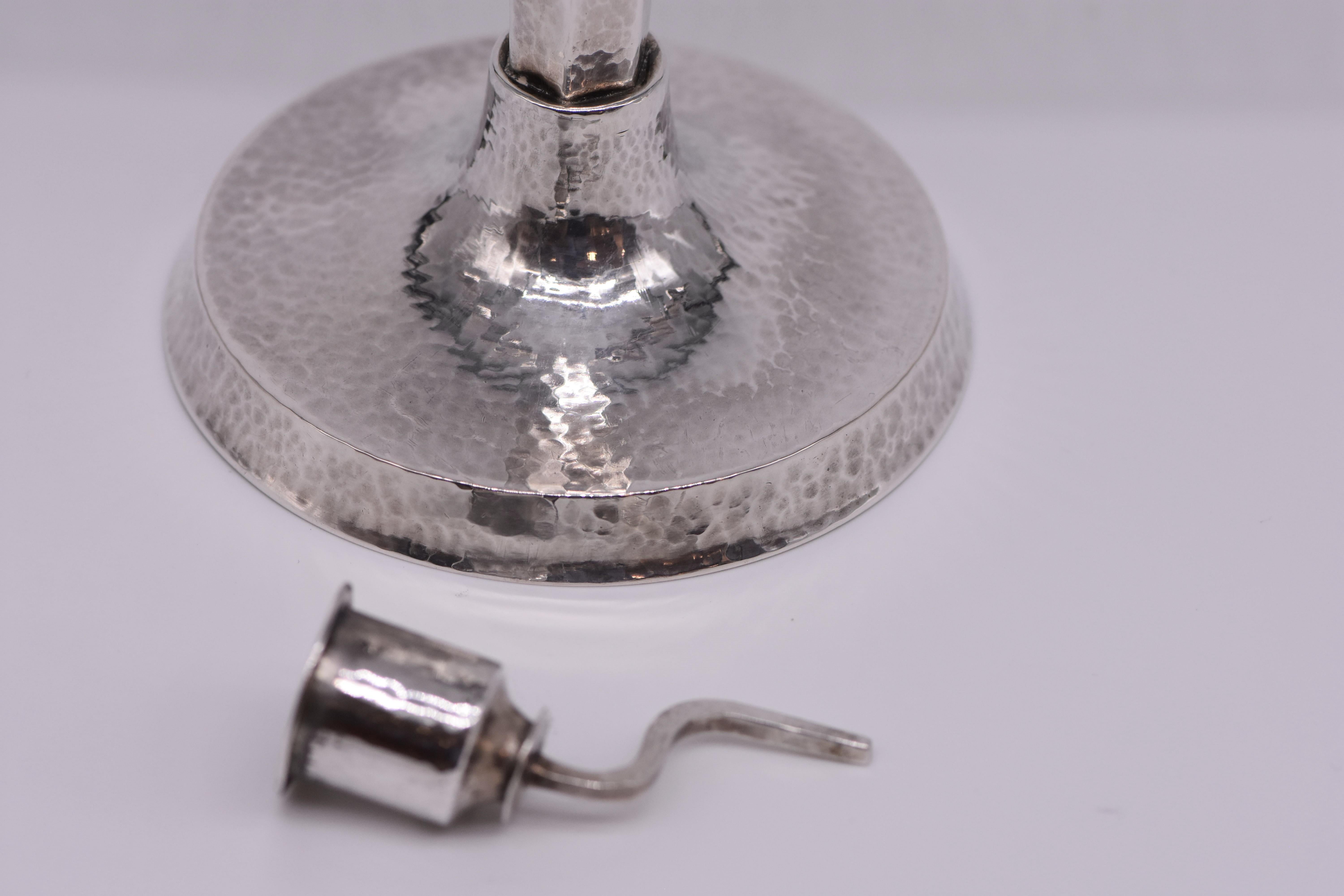 Hand-Crafted Early 20th Century German Silver Hanukkah Lamp