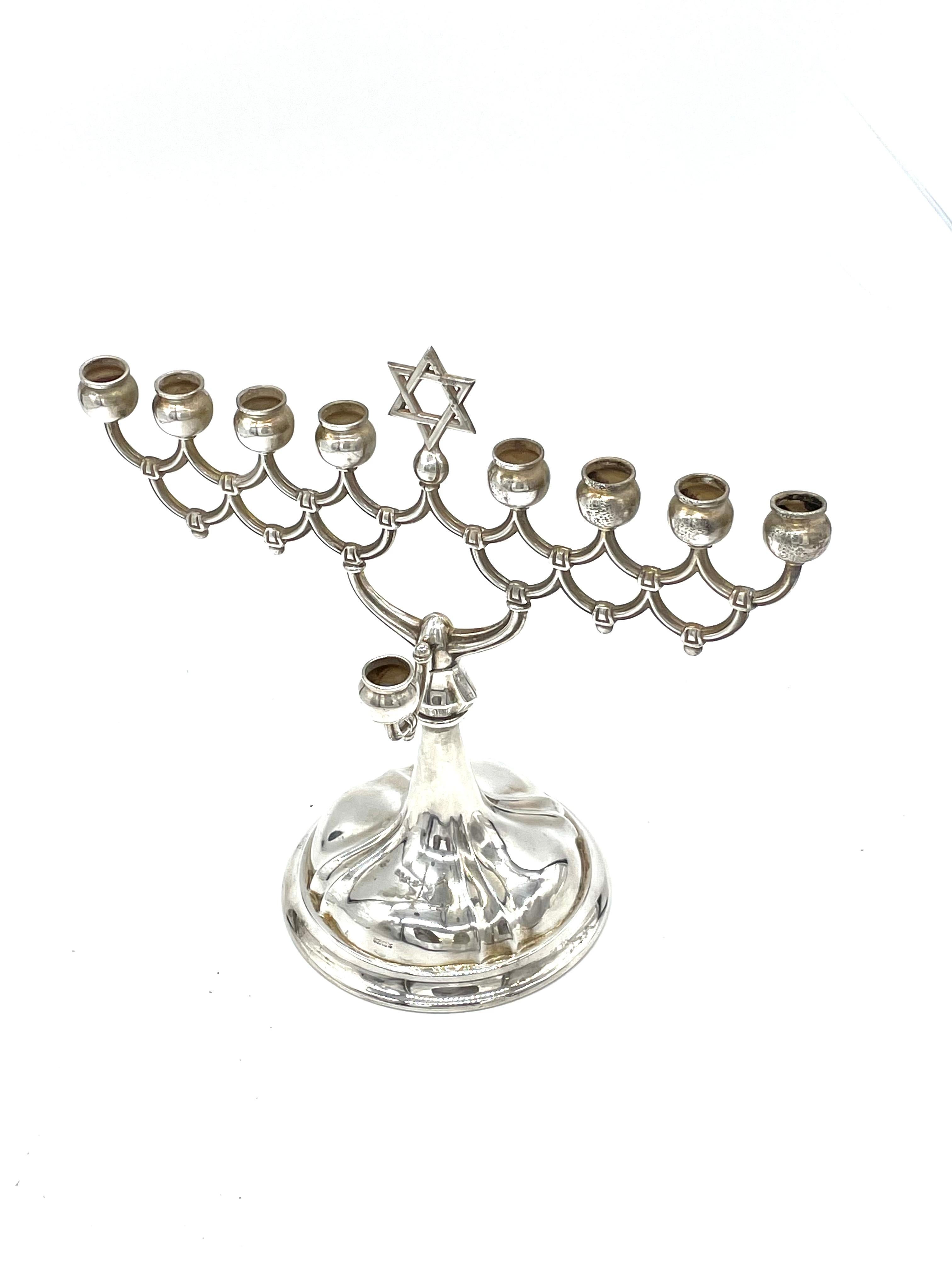 Early 20th Century German Silver Hanukkah Lamp In Fair Condition In New York, NY