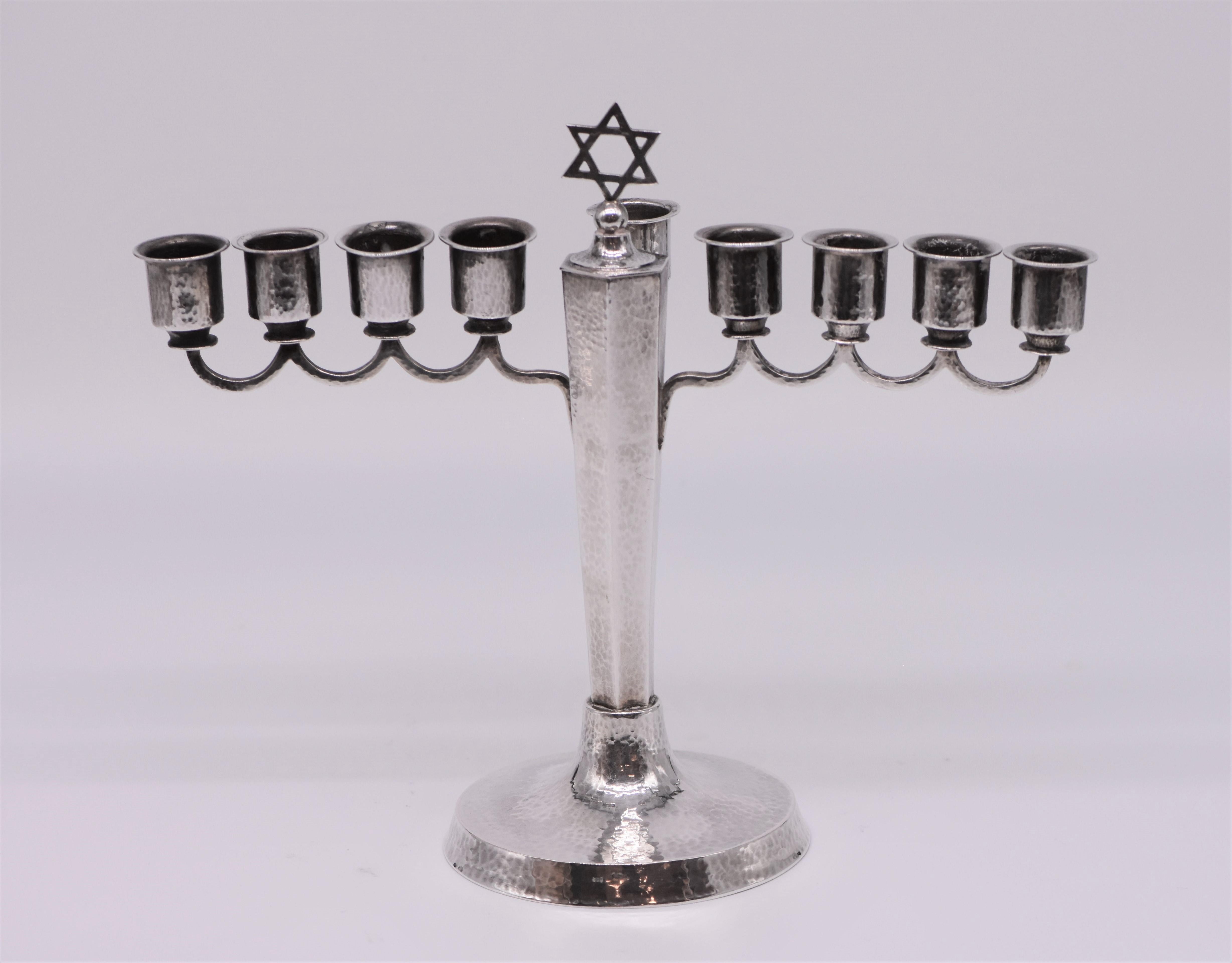 Early 20th Century German Silver Hanukkah Lamp 1